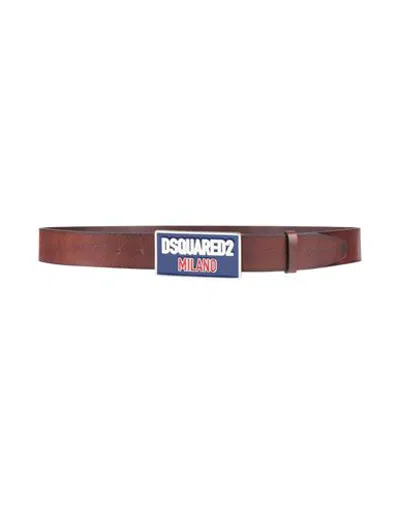 Dsquared2 Man Belt Brown Size 42 Leather