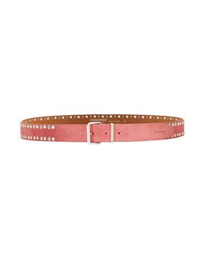 Dsquared2 Man Belt Pink Size 38 Leather