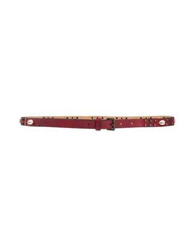 Dsquared2 Man Belt Red Size 36 Leather In Green