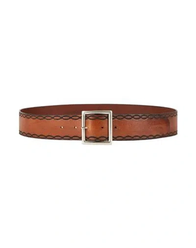 Dsquared2 Man Belt Tan Size 36 Leather In Brown