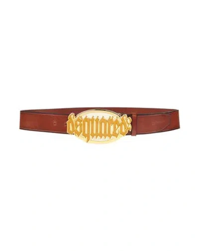 Dsquared2 Man Belt Tan Size 38 Leather In Brown