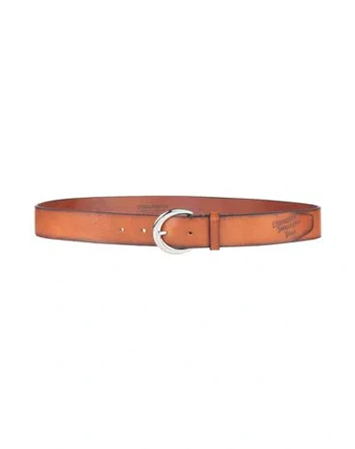 Dsquared2 Man Belt Tan Size 39.5 Leather In Brown