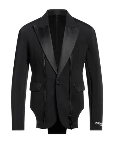 Dsquared2 Man Blazer Black Size 38 Polyamide, Elastane