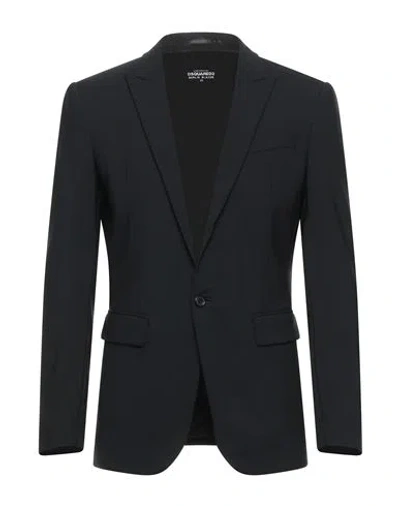 Dsquared2 Man Blazer Black Size 38 Virgin Wool, Elastane