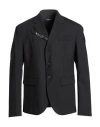 Dsquared2 Man Blazer Black Size 40 Virgin Wool, Elastane In Black