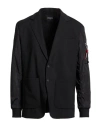 Dsquared2 Man Blazer Black Size 40 Virgin Wool, Elastane, Polyamide In Black