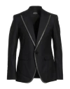 Dsquared2 Man Blazer Black Size 40 Virgin Wool, Silk In Black
