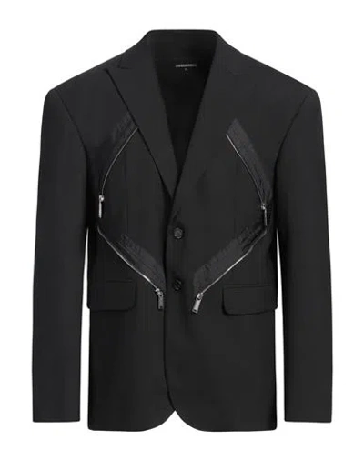 Dsquared2 Man Blazer Black Size 42 Polyester, Virgin Wool, Elastane