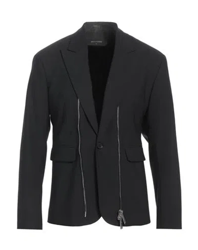 Dsquared2 Man Blazer Black Size 46 Polyester, Virgin Wool, Elastane