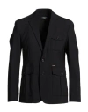Dsquared2 Man Blazer Black Size 42 Virgin Wool, Elastane In Black