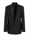 Dsquared2 Man Blazer Black Size 42 Virgin Wool, Silk In Black