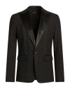 Dsquared2 Man Blazer Black Size 46 Polyester, Virgin Wool, Elastane In Black