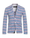 Dsquared2 Man Blazer Blue Size 34 Cotton, Polyamide, Elastane In Blue