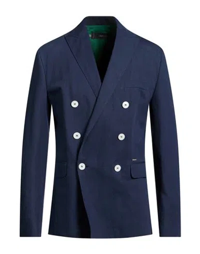 Dsquared2 Man Blazer Blue Size 38 Linen, Cotton