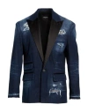 Dsquared2 Man Blazer Blue Size 44 Cotton, Elastane In Blue