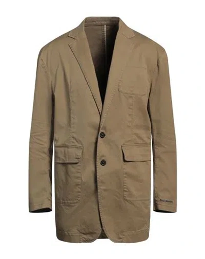 Dsquared2 Man Blazer Camel Size 38 Cotton, Elastane In Beige
