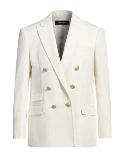 Dsquared2 Double Breasted Blazer In Off White