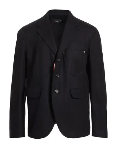 DSQUARED2 DSQUARED2 MAN BLAZER MIDNIGHT BLUE SIZE 42 VIRGIN WOOL, POLYAMIDE