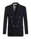 Dsquared2 Flap Pockets Double Breasted Blazer With Golden Effect Butto In Blue