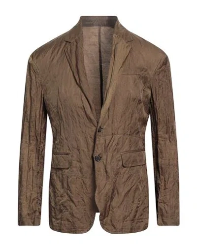 Dsquared2 Man Blazer Military Green Size 38 Cotton, Polyamide, Metallic Fiber