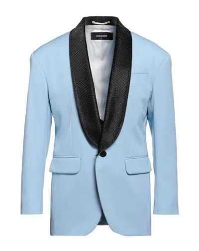 Dsquared2 Man Blazer Sky Blue Size 38 Virgin Wool, Silk