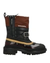 Dsquared2 Man Boot Burgundy Size 10.5 Leather, Nylon In Red