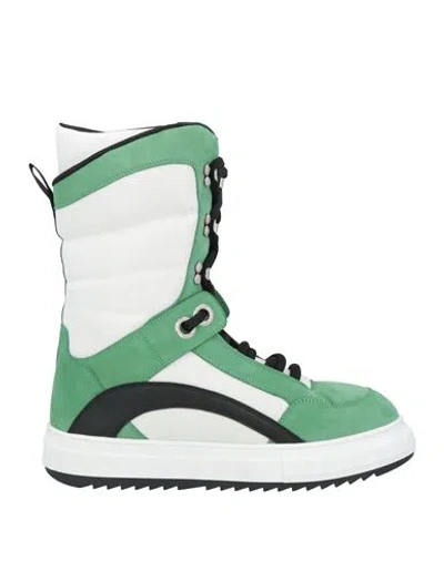 Dsquared2 Man Boot White Size 8 Calfskin, Textile Fibers