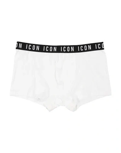Dsquared2 Man Boxer White Size L Cotton, Elastane In White