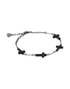 Dsquared2 Man Bracelet Black Size - Brass, Natural Resin, Silver In Black