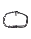 Dsquared2 Man Bracelet Black Size M Brass, Tin Alloy In Black