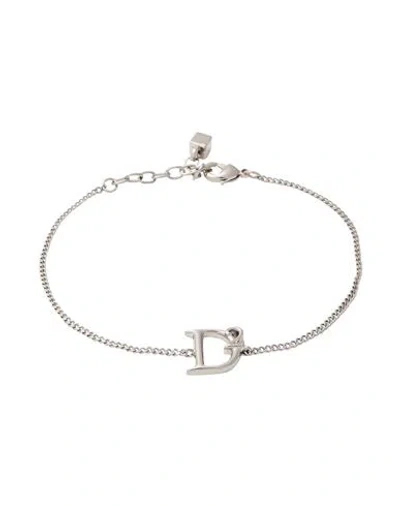 Dsquared2 Man Bracelet Silver Size - Brass, Silver