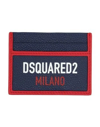 Dsquared2 Man Cardholder Navy Size - Calfskin In Blue
