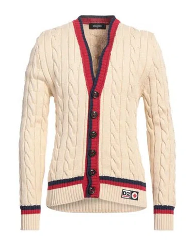 Dsquared2 Man Cardigan Beige Size L Cotton