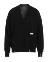 Dsquared2 Fluo Trim Wool And Cashmere Cardigan In Black