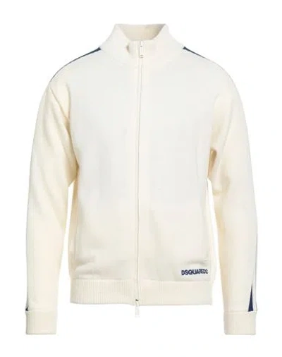DSQUARED2 DSQUARED2 MAN CARDIGAN CREAM SIZE L WOOL, VISCOSE, POLYESTER