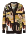 Dsquared2 Man Cardigan Dark Brown Size L Cotton, Virgin Wool, Synthetic Fibers, Mohair Wool, Alpaca In Brown