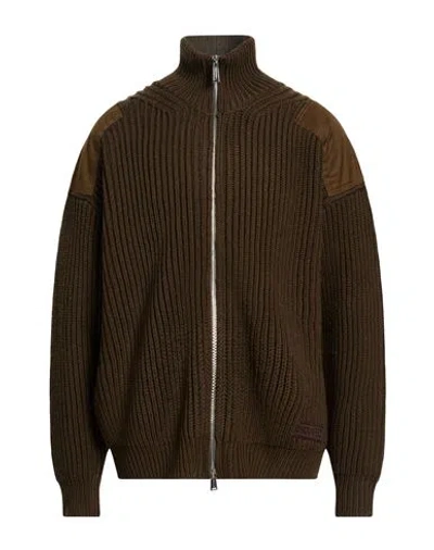 Dsquared2 Man Cardigan Military Green Size L Virgin Wool, Cotton
