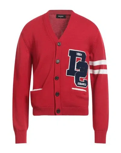 Dsquared2 Man Cardigan Red Size M Wool