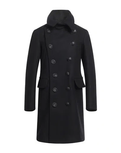Dsquared2 Man Coat Black Size 42 Virgin Wool, Polyamide, Elastane In Black