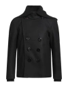 Dsquared2 Man Coat Black Size 42 Virgin Wool, Polyamide, Elastane In Black