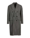 Dsquared2 Herringbone Double Breast Coat In Gray