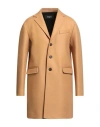 Dsquared2 Man Coat Camel Size 42 Virgin Wool, Polyamide, Elastane In Brown