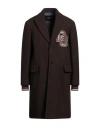 Dsquared2 Man Coat Chocolate Brown Size 38 Virgin Wool, Polyamide, Elastane