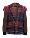 Dsquared2 Man Coat Dark Brown Size 44 Virgin Wool, Polyester, Polyamide In Brown