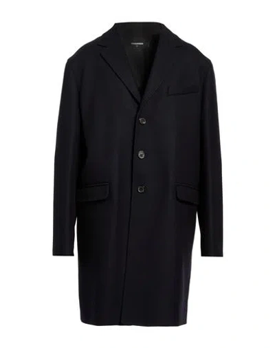 Dsquared2 Man Coat Midnight Blue Size 44 Virgin Wool, Polyamide, Elastane