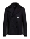 Dsquared2 Man Coat Midnight Blue Size 46 Virgin Wool, Polyamide, Elastane In Black