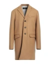 Dsquared2 Camel Brown Virgin Wool Blend Coat In Beige