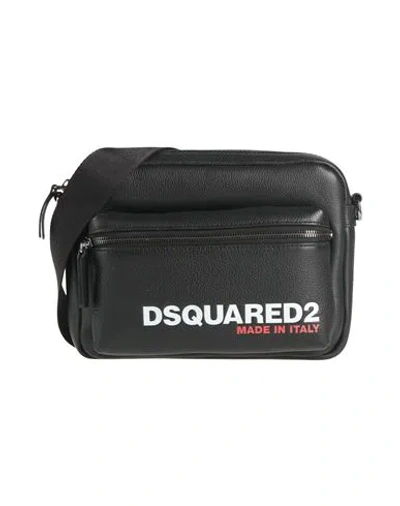 Dsquared2 Man Cross-body Bag Black Size - Leather