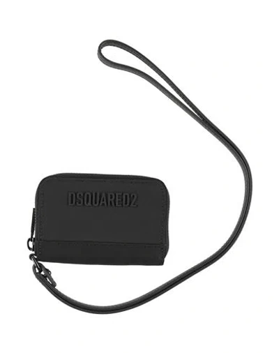 Dsquared2 Man Crossbody Wallet Black Size - Textile Fibers