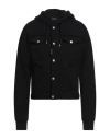 Dsquared2 Cotton-blend Denim Worker Jacket With Hood In Black
